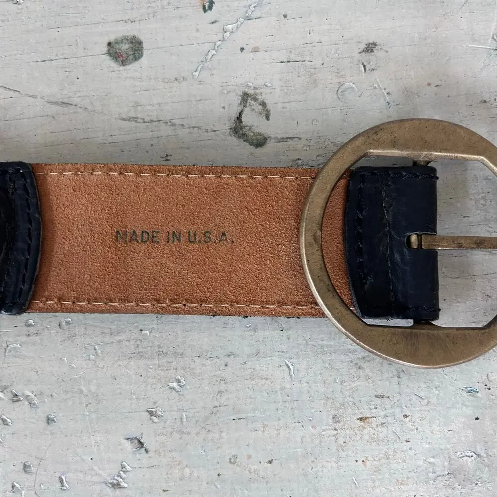 Vintage DNKY leather harness belt 80s 90s heavy duty grunge quility boho Rare 34